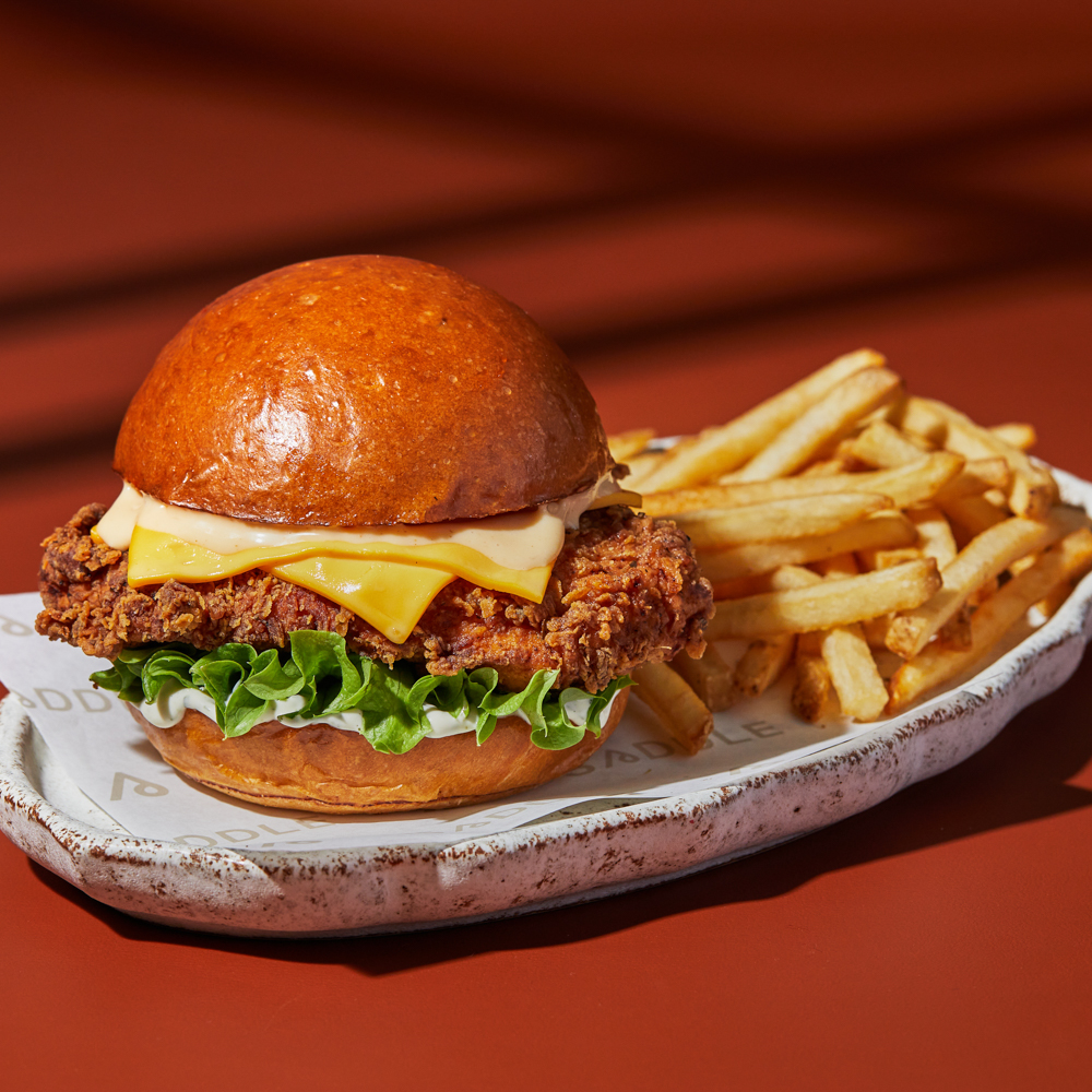 Crispy chicken burger